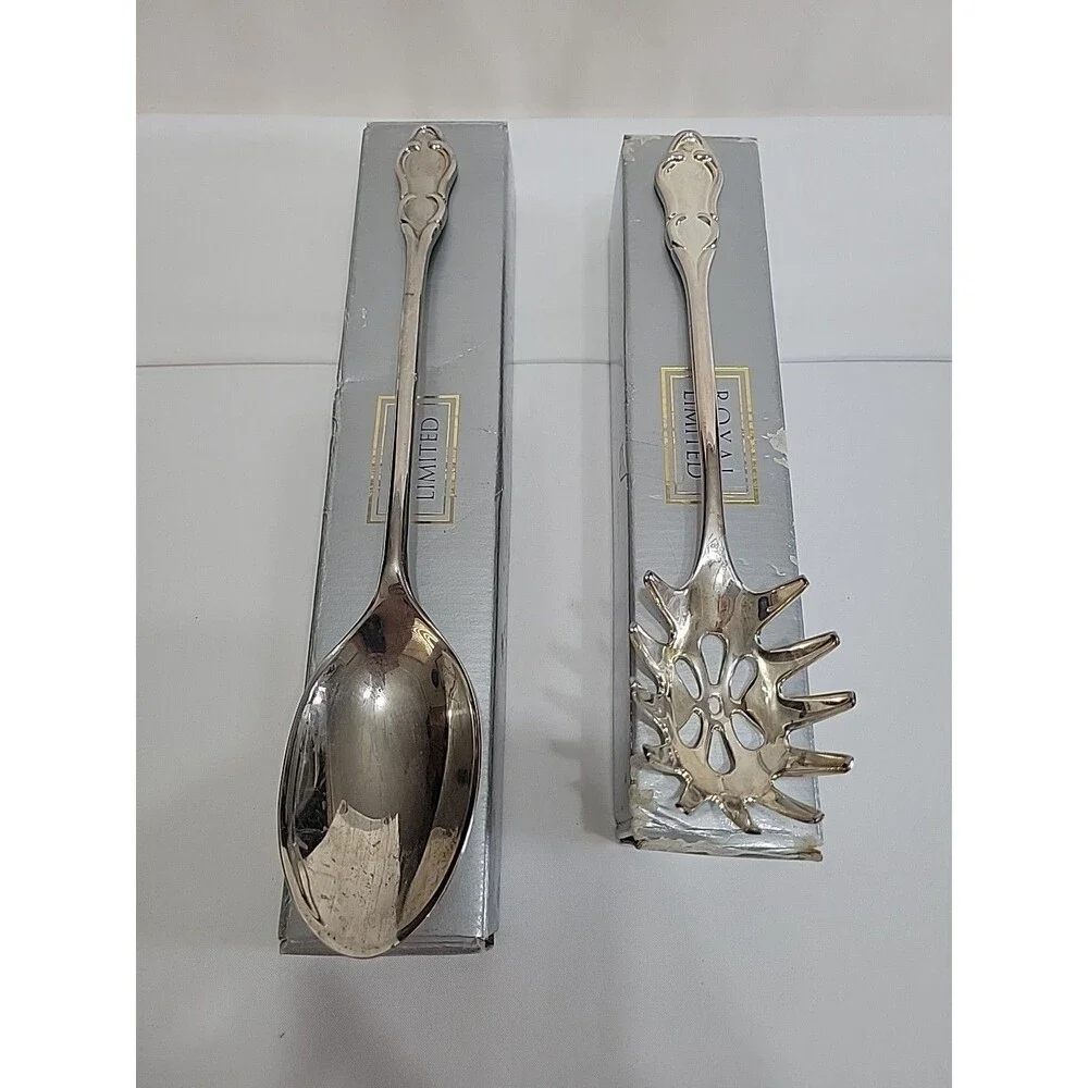 VTG Royal Limited Silverplated Serving Set - 2 Spoons 838-9 & 868-P In Box